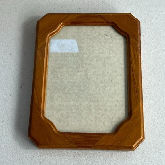 Vintage Wooden Frame Table Top Wall Oak Wood 5 x 7 inch Modern MCM - Picture 2 of 10